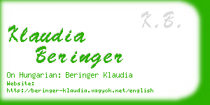 klaudia beringer business card